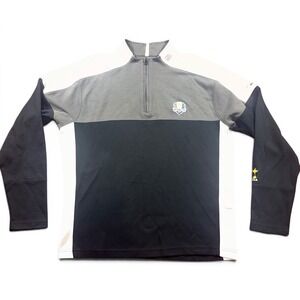 Ahead Pullover Mens Large Black 2012 Ryder Cup Medinah USA 1/4 Zip Golf Sweater